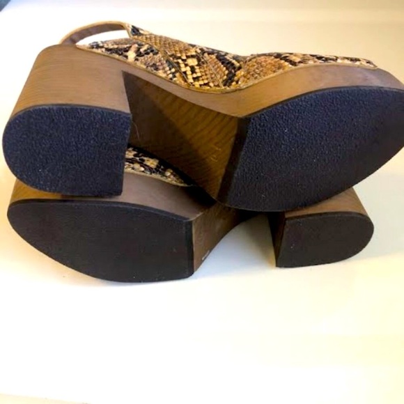 New FREE PEOPLE Belem Clogs Snake Print Chunky Platform Sandal 8.5 MSRP $168 - Picture 7 of 8